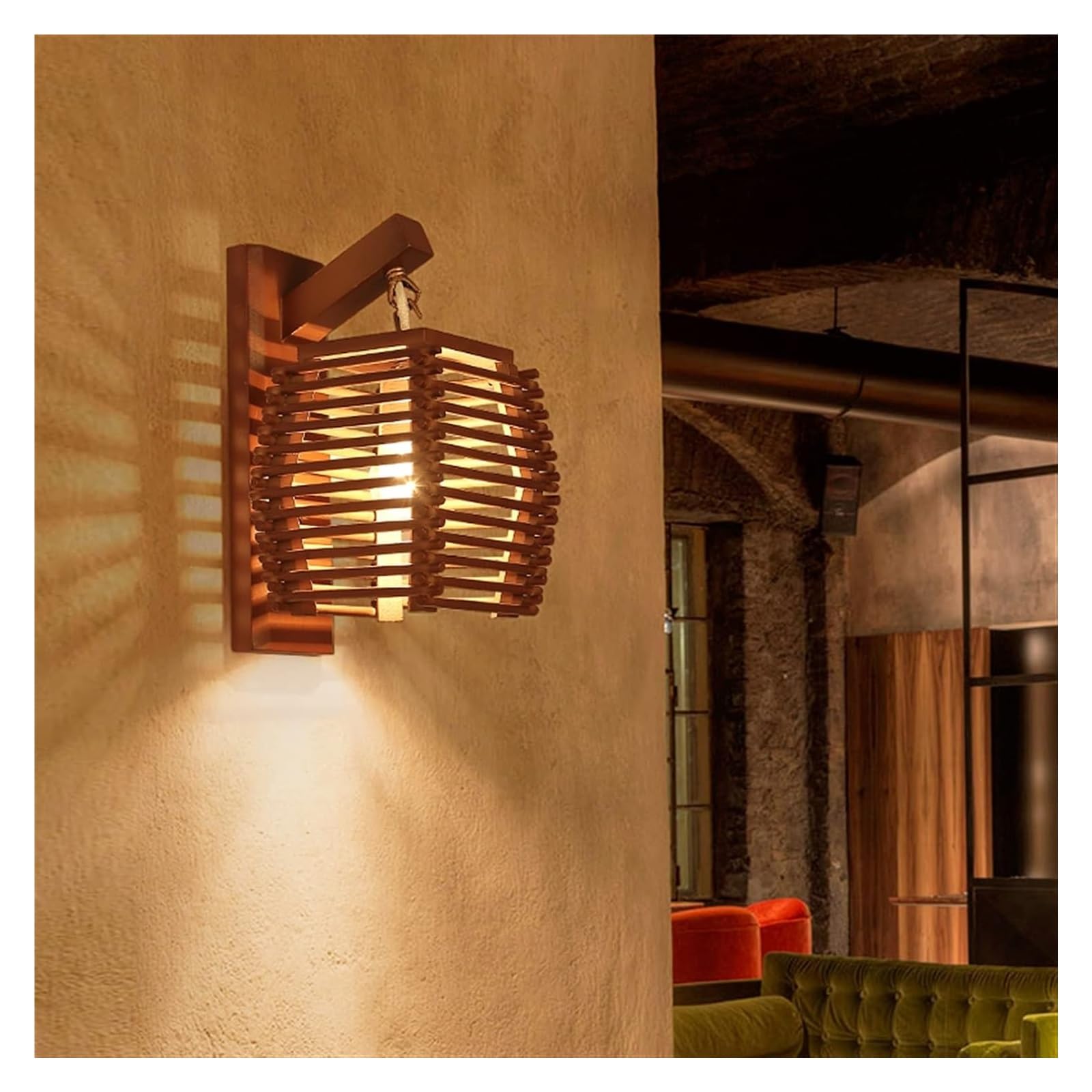 HYJAUSXB Wall Lamps Sconces Chinese Bamboo Lamp E27 Sconce Light Aisle Corridor Ktichen Dinging Room Restaurant Cafe