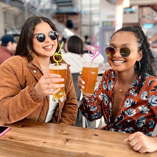 Miniatura 5 de VOKOY 60 pajitas locas, coloridas y reutilizables, divertidas pajitas para niños, fiestas de cumpleaños, fiestas, carnavales