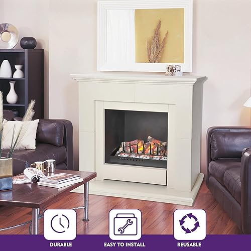 Miniatura 8 de Mxclimate Bandeja de cenizas para chimenea, cenicero negro ajustable con asas para el interior de la chimenea. Soporte expandible de acero