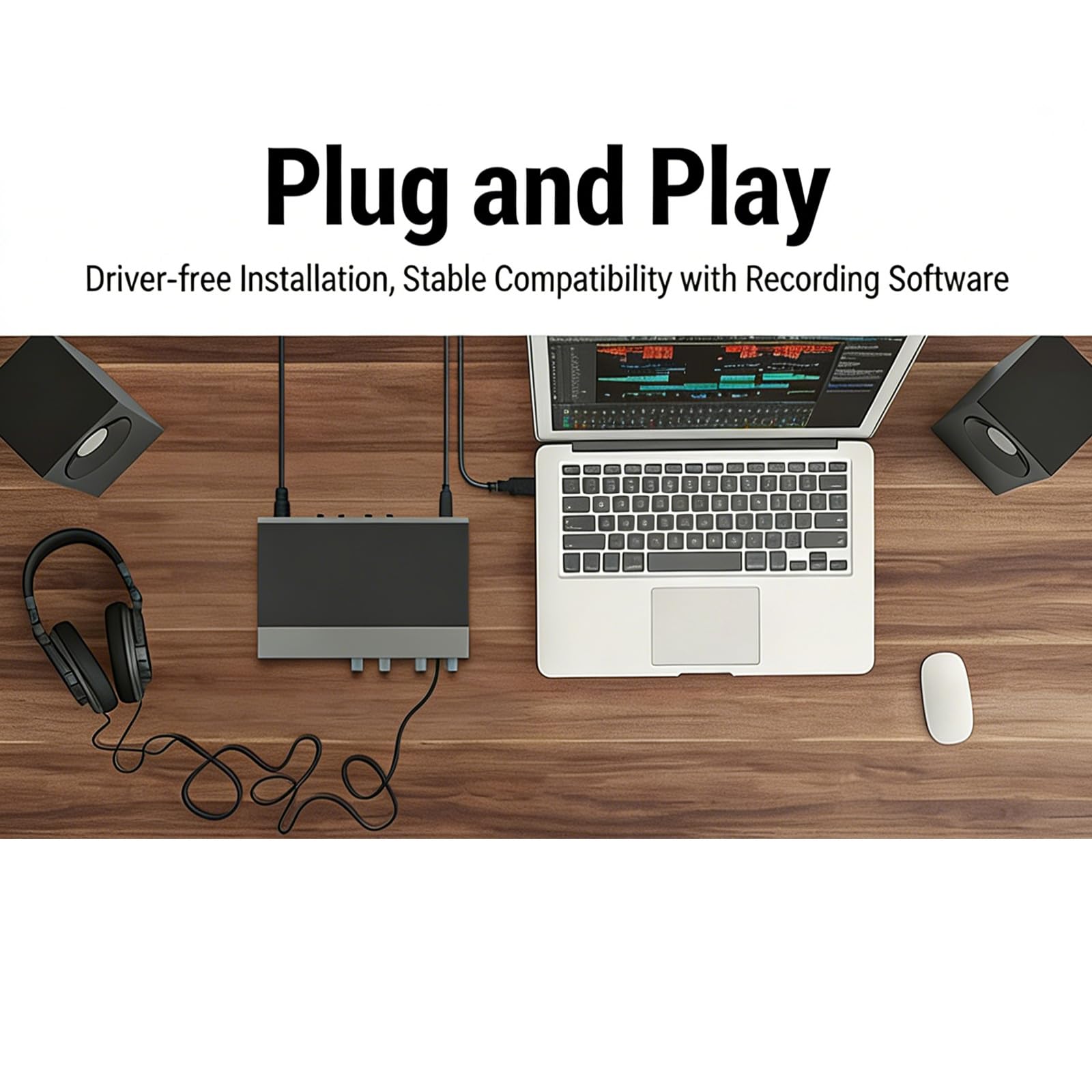 Microfono per computer, scheda audio Plug and Play Operate, compatibile con sistemi Windows, per riunioni online trasparenti