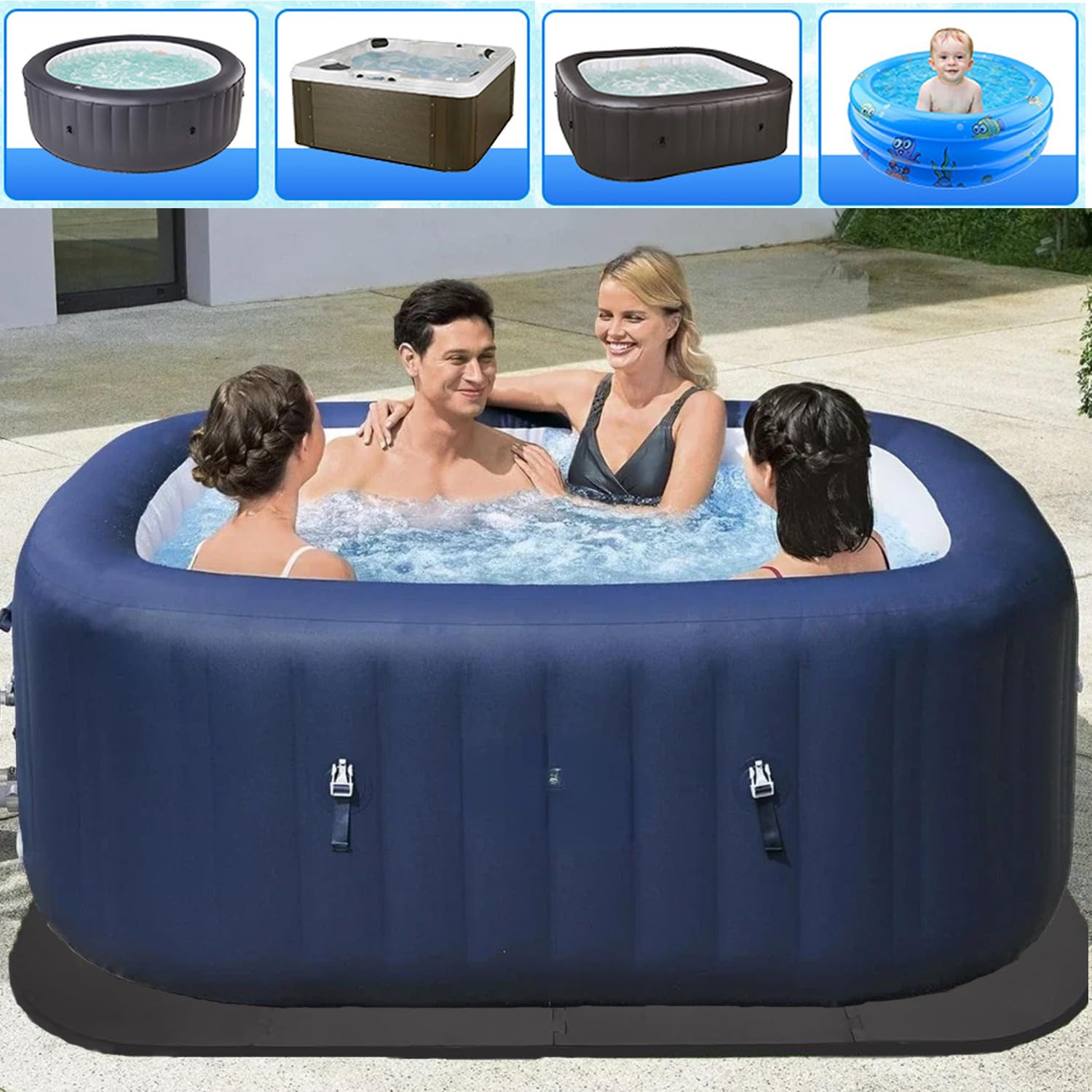 Inflatable Hot Tub Nisorp 85 85 Inch Hot Tub Mt, 1/2 Thick Lrge