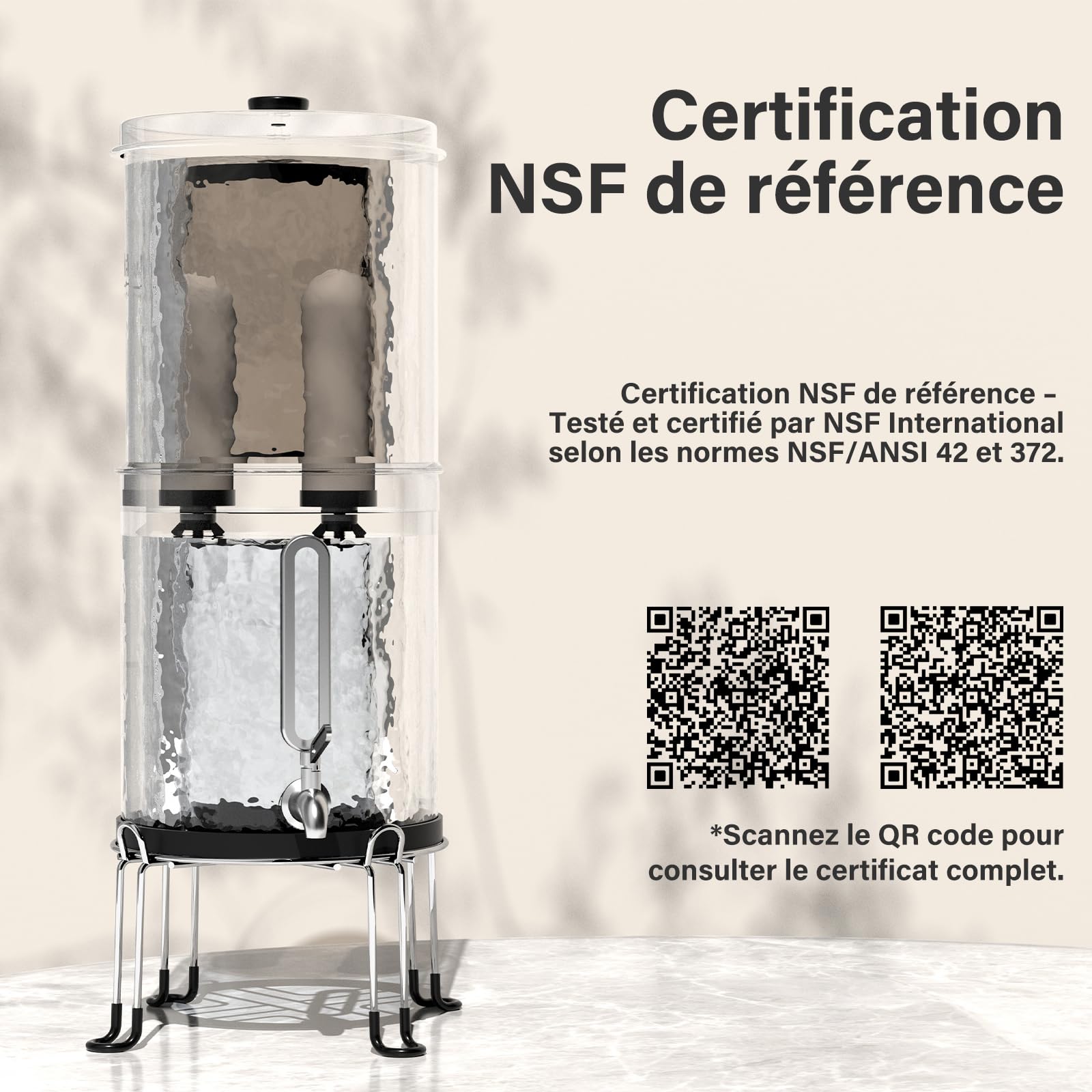 Système de filtration d'eau par gravité 8,5 L