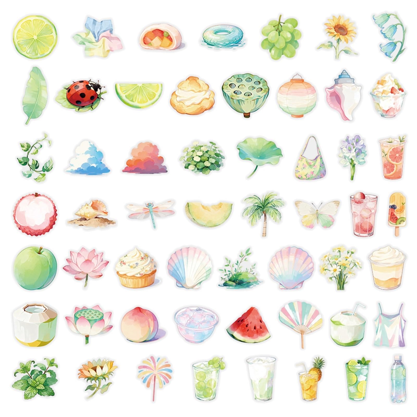 FGLFPXI 50-Pack Stickers Waterproof Durable Decals for Phone Guitar Helmet Luggage Notebook Stationery