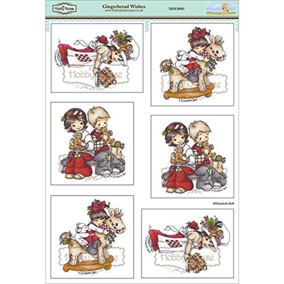 Hobbyware House HHEB005 Elisabeth Bell Topper Sheet, 8.3 by 12.2-Inch, Gingerbread Wishes