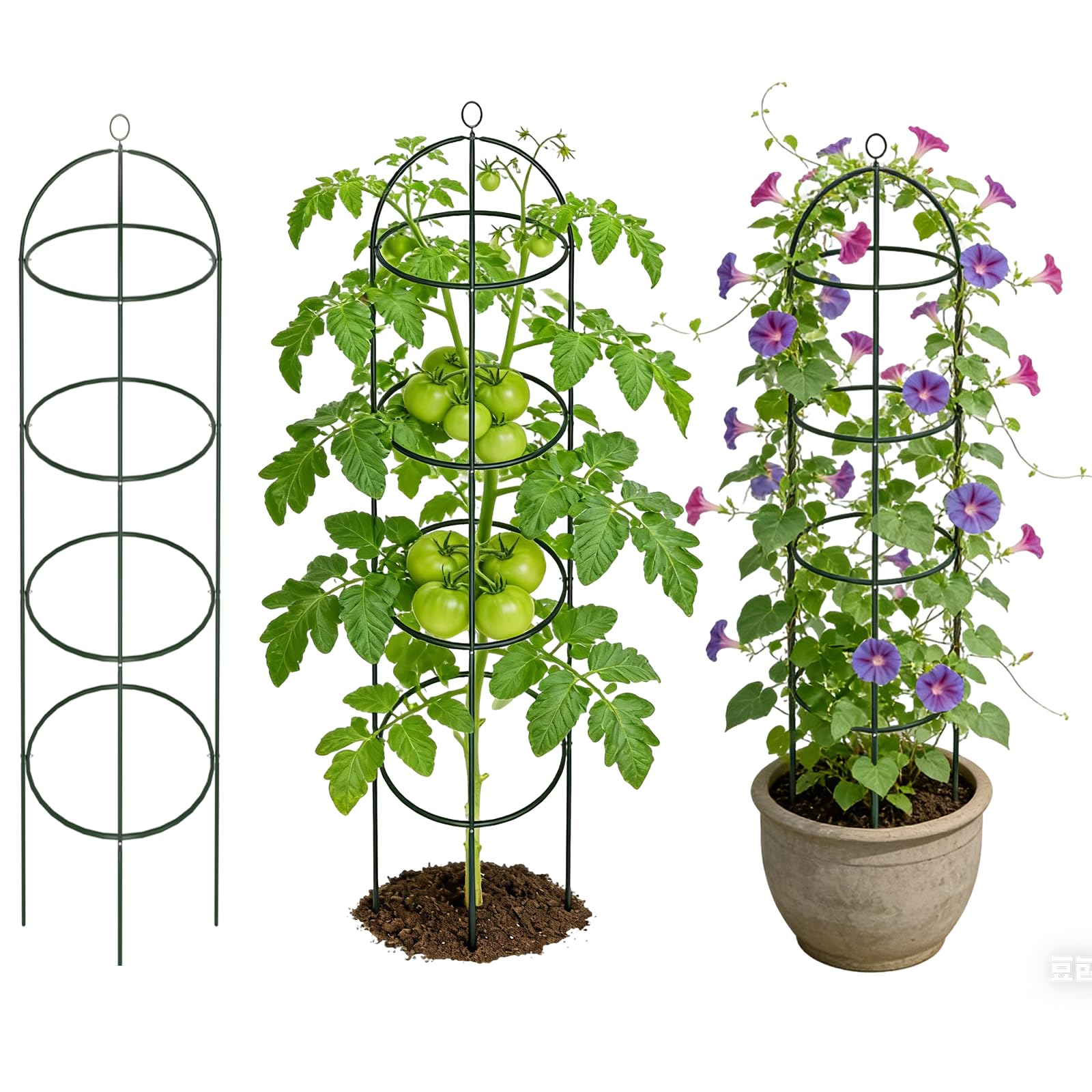 Photo 1 of *Box damaged* *Minor damage* Garden Obelisk Trellis for Climbing Plants 5.7/4.5FT Heavy Duty Metal & Rustproof Plant Climbing Support for Garden Indoor Outdoor Potted Plant Flowers Fruits Vegetable Vines (4.5FT / 1Pack)