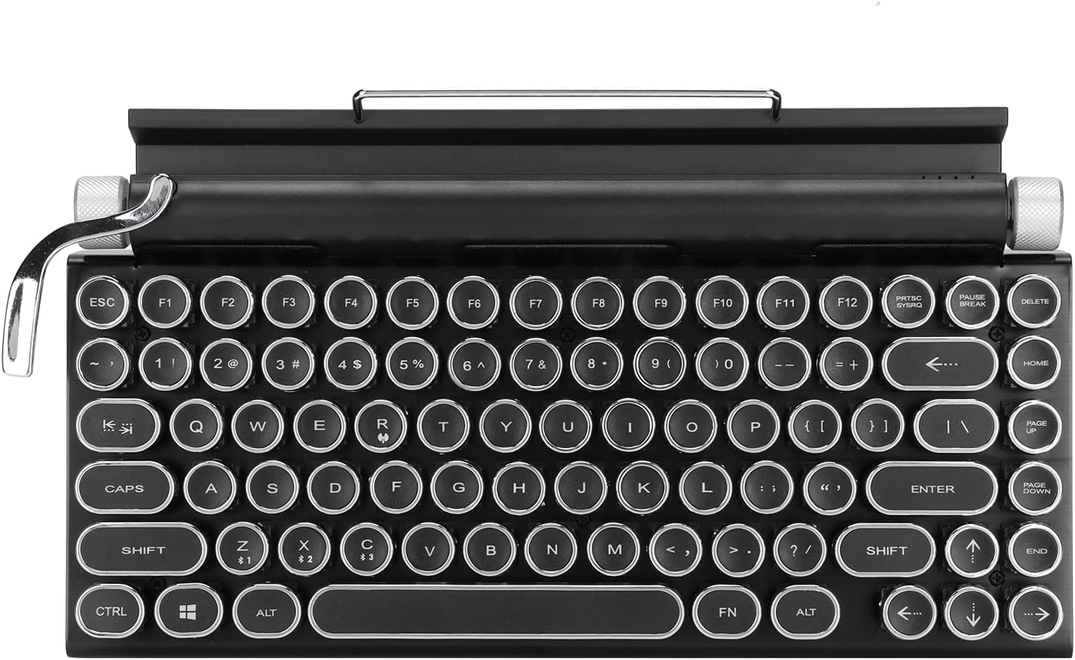Dpofirs Teclado Retro de Máquina de Escribir, Teclado Inalámbrico de