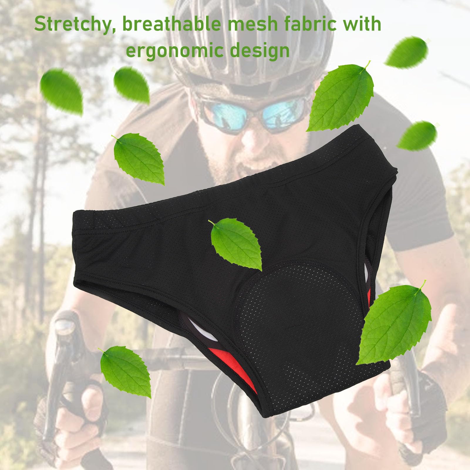 Tbest Sous-vêtements de Cyclisme pour Hommes Triangle Culottes de Vélo Confortables et Respirantes Culottes de Vélo à Séchage Rapide avec Coussinets en Silicone épais