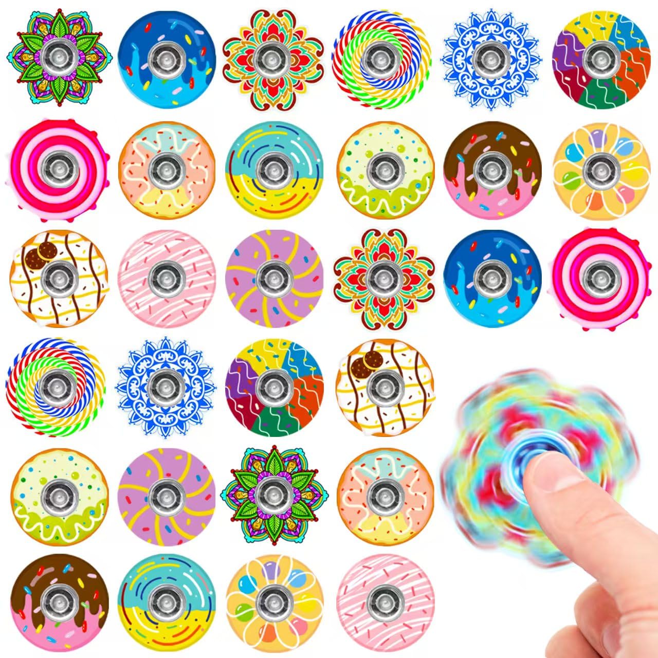 KIDRENFUN Fidget Spinners Party Bag Fillers Kids - 30 PCS Fidget toys pack, Mini Fidgets Party Bags Toys, Pass the Parcel Prize Box Fillers from Teacher (Mixed)