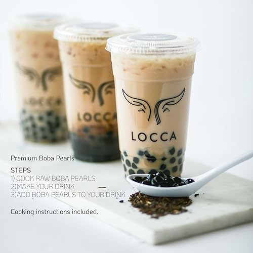 Miniatura 5 de Locca - Perlas de Tapioca prémium para bolas de té de burbujas para bebidas 1 bolsa con 8 pajitas