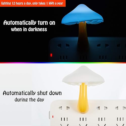 Miniatura 4 de Honoson 4 luces LED de noche con forma de hongo, mini luces nocturnas mágicas de acrilonitrilo butadieno estireno en forma de hongo para niños y