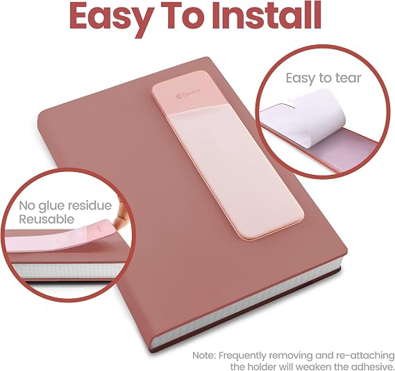 Epessa Stick-On Pen Holder for Notebook (Pink + Green)