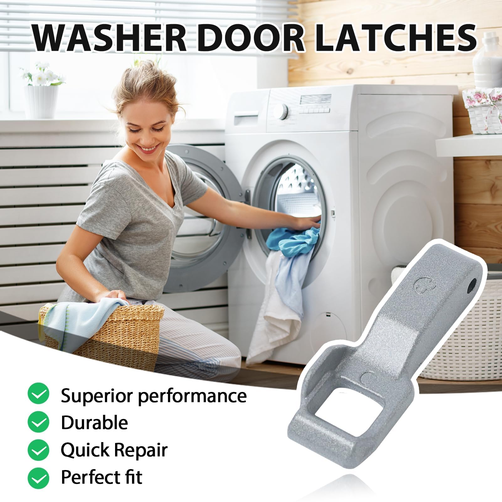 Türhaken Mit Schloss Für LG Frontlader Waschmaschinen - Edelstahl Ersatzteil Kompatibel Mit MFG63099101