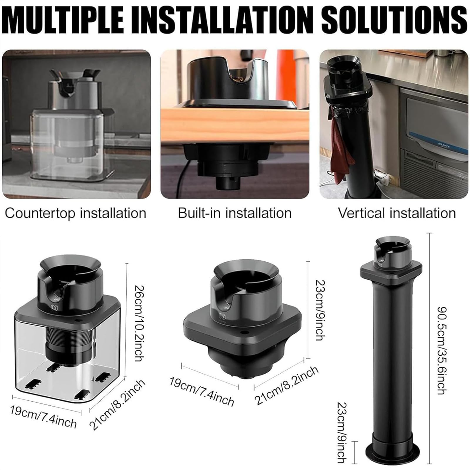 Máquina Eléctrica de Limpieza de Portafiltros Knock Box, Cepillo de Limpieza de Portafiltros de Café 58 mm, Limpiador Automático de Portafiltros con 3 Cepillos Formas Diferentes,B