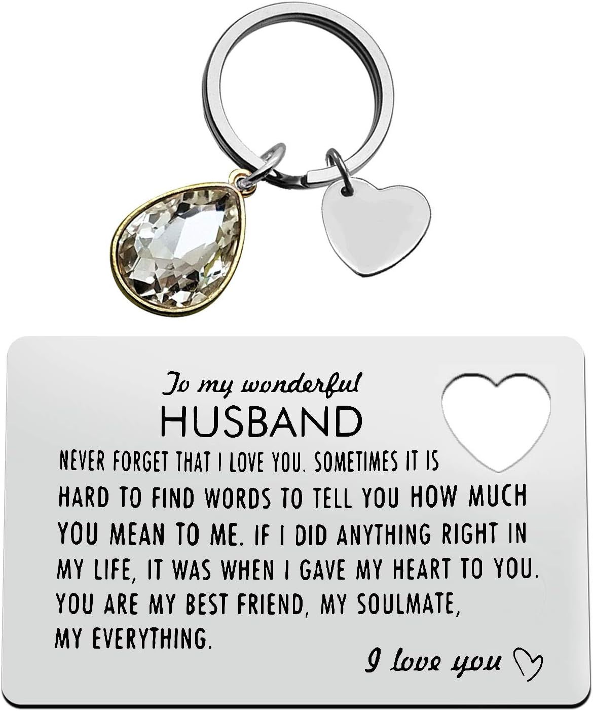 Anniversary Card Gift to My Husband Never Forget That I Love You Wallet Card for Husband Stainless Steel Valentines Wallet Card for Husband Christmas Birthday Gifts for Husband