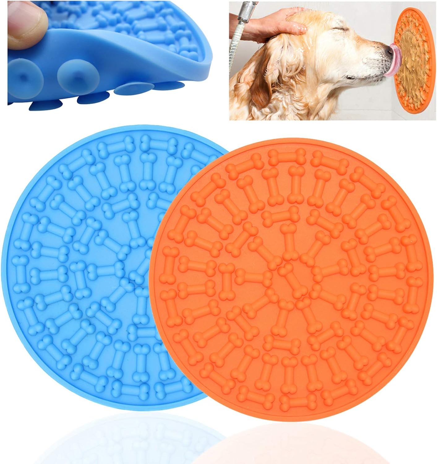 Bangp Pet Licking Mat for Dogs & Cats (New Version),Slow Feeder Lick Mat,Dog Distracting Pad,Boredom and Anxiety Relief Treat Mat | Add…