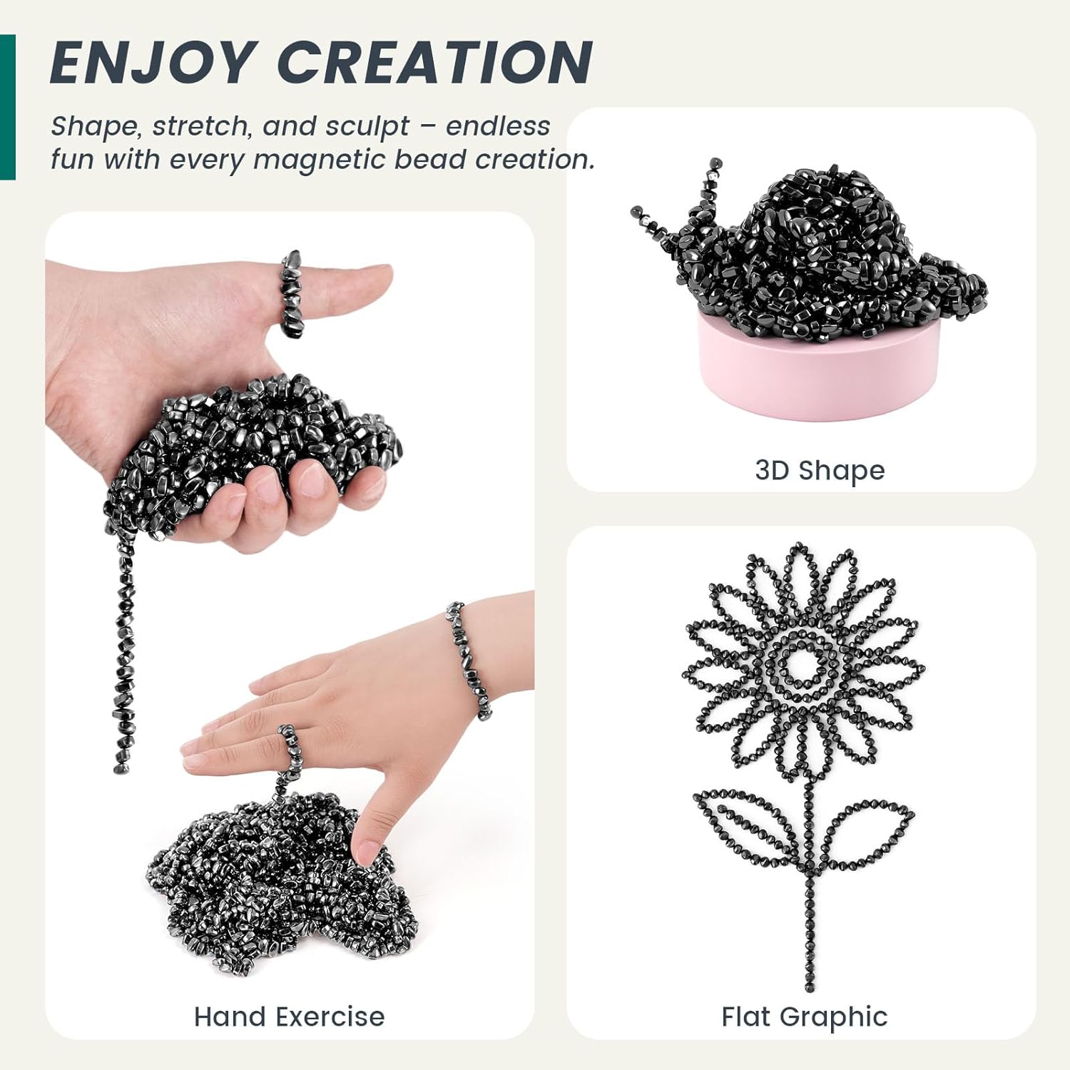 LovesTown 550PCS Fidget Toys Adult, Ferrite Putty Magnetic Rocks for Office Teens Gifts
