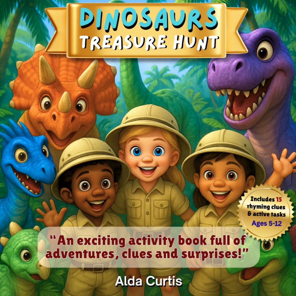 Dinosaurs Treasure Hunt: A Fun Activity Book with Clues, Tasks & Surprises (Magik Treasure Hunt Series)