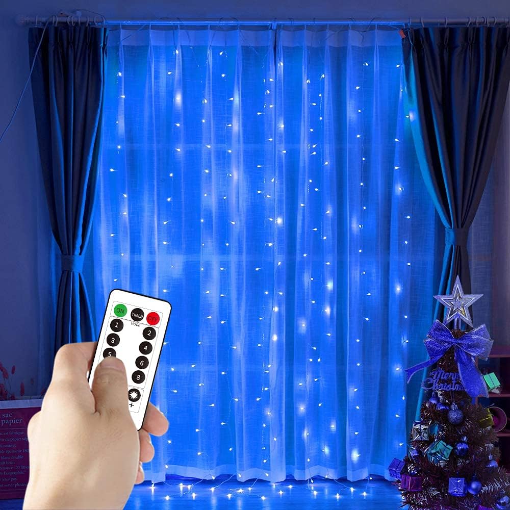 YEOLEH String Lights Curtain,USB Powered Fairy Lights for