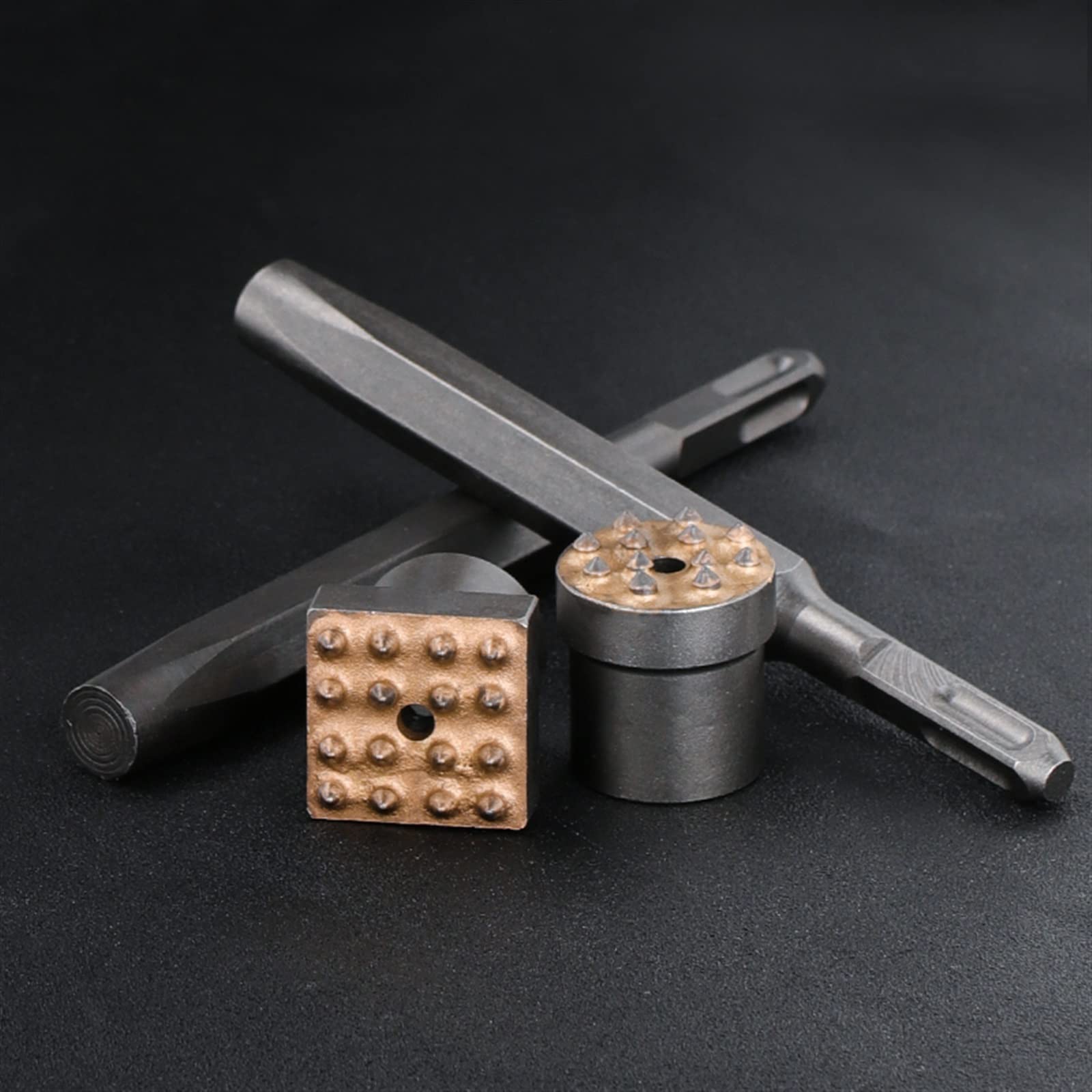 Broca de martillo eléctrico con ranura de punta de aleación, cincel redondo plano, broca for piedra, puente, pared, cemento, pavimento, cincel, 1 Uds.(Square 16 point A)