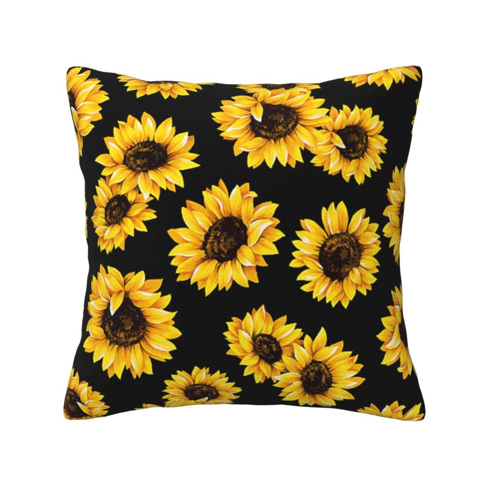 FFSHKOWE Spring Sunflowers Flowers Decorative Throw Pillow Cover Double-Sided Printed Cushion Cover for Sofa Couch Bed Chair 50 x 50cm