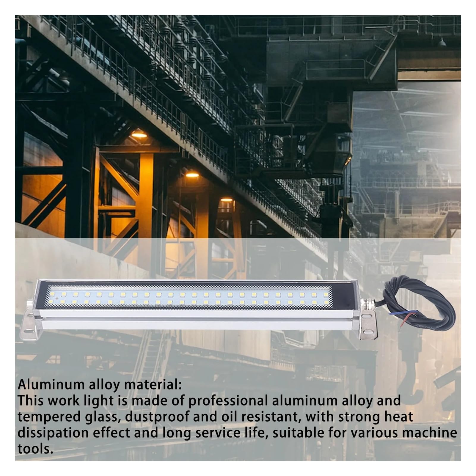 Tube lumineux d'atelier LED 22CM-53CM, éclairage industriel, résistant aux chocs, à la poussière et à l'eau for machines-outils, for tours pour machines-outils de tour(22cm cool white,100-230V)