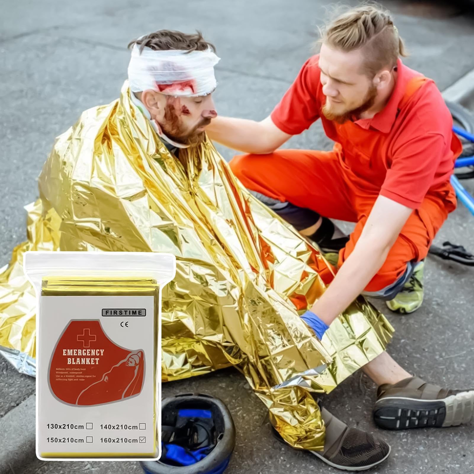 WEITING Couverture De Survie, Protection Isotherme pour Le Camping, Légère Réfléchissante Anti-Vent pour Randonnée Camping Urgence Voyage