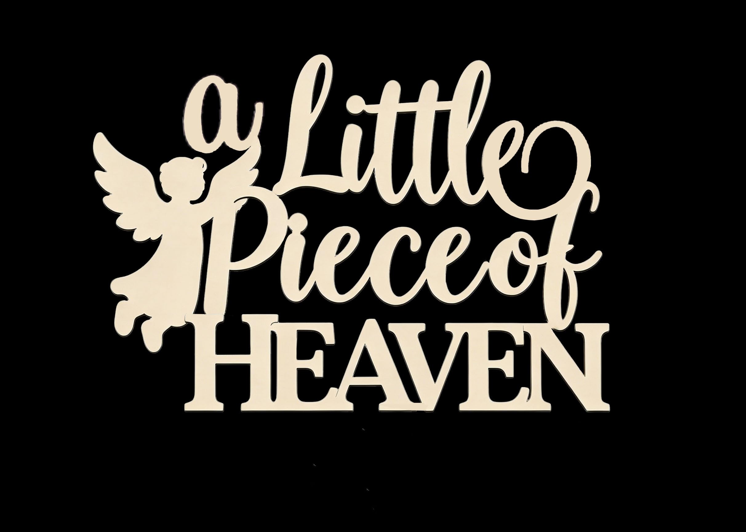 Mjzfxg Wooden Color Wooden A Little Piece Of Heaven Sign For Backdrop,Baby Shower Party Backdrop Decorations,Heaven Theme Birthday Wall Decoration,Welcome Baby Sign Gender Reveal Party Supplies