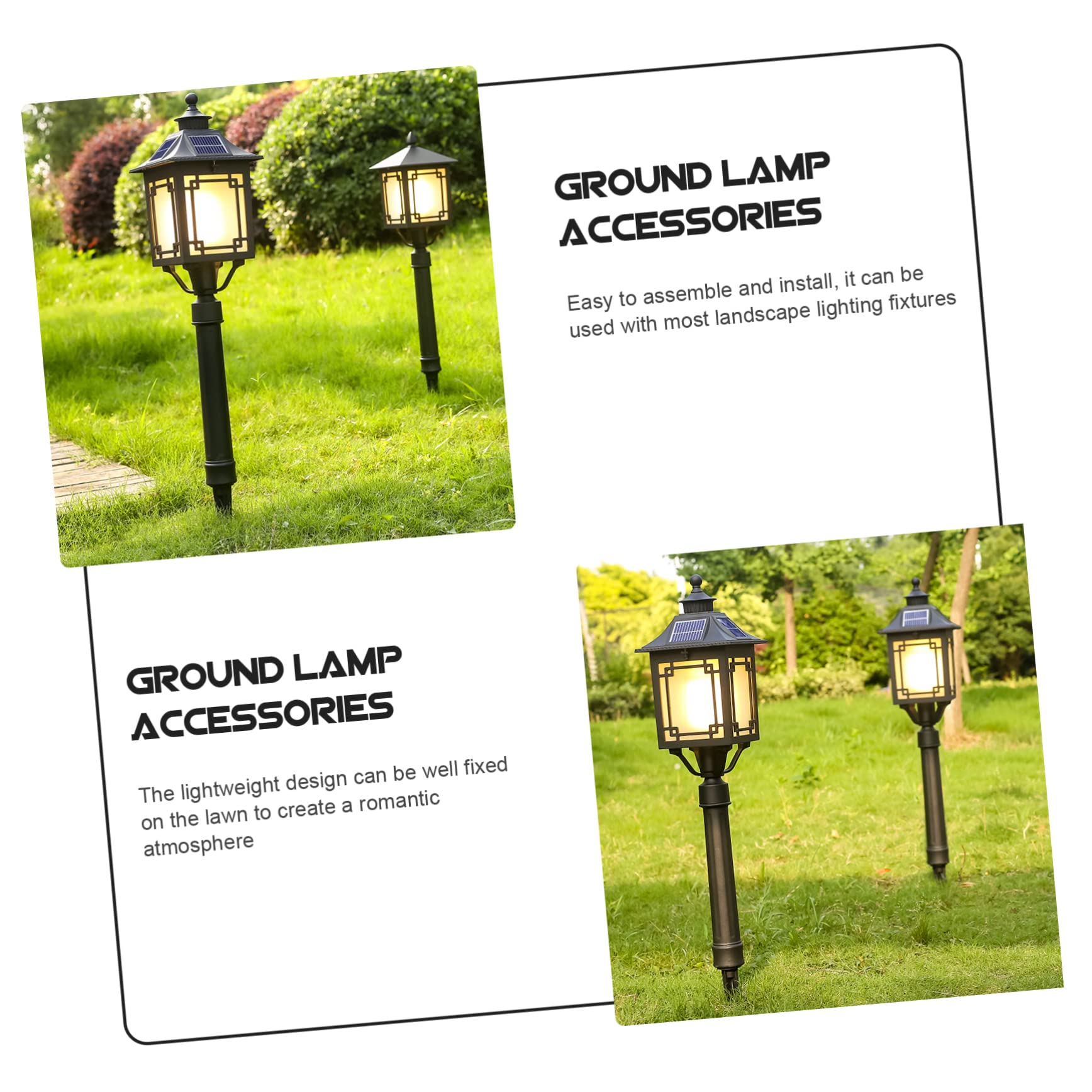 BESPORTBLE Luminous Floor Lamp Ground Stake Spike Solar Light Replacement Stakes Sturdy Plastic Garden Lamp