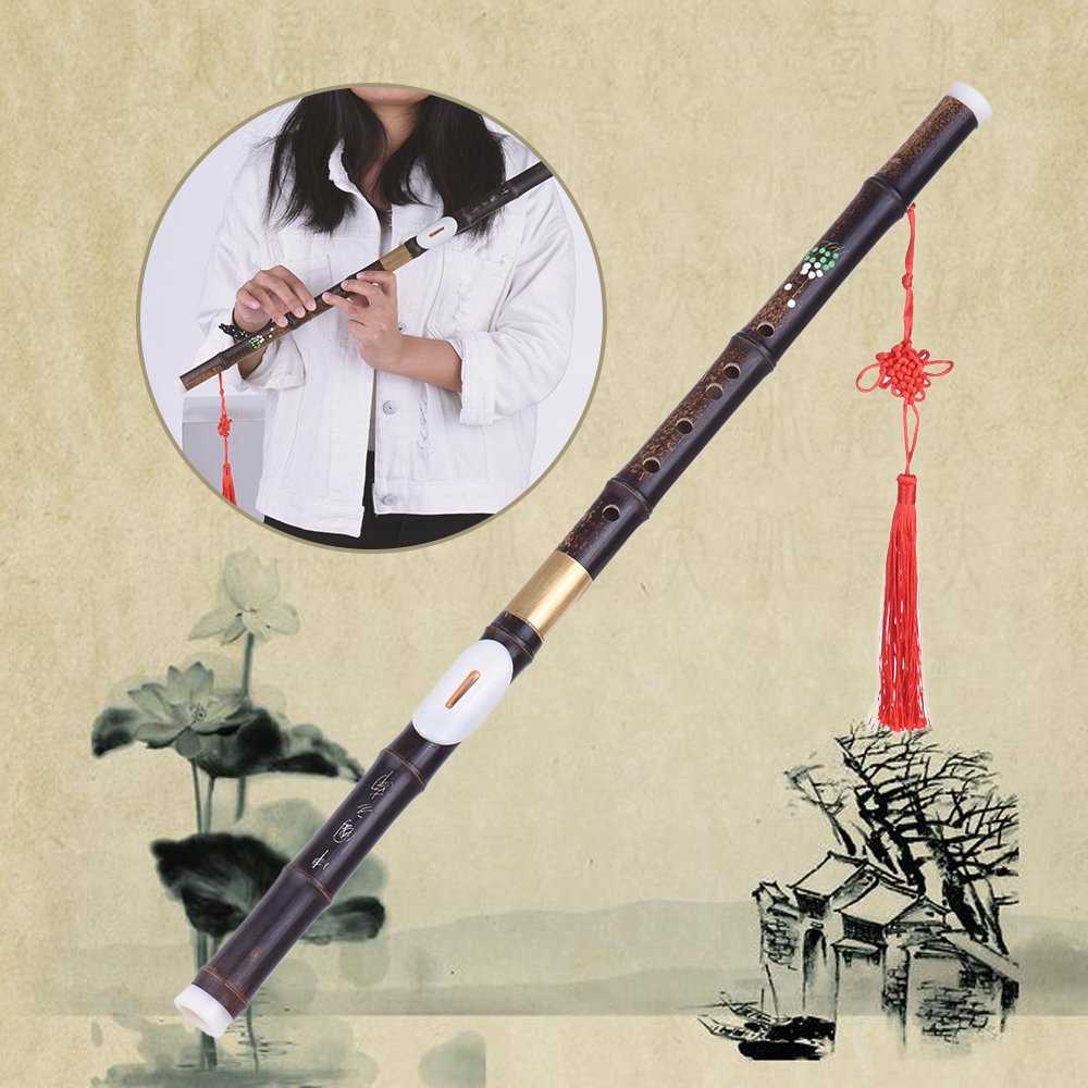 Flûte traversière amovible en bambou noir naturel Bawu Ba Wu Instrument de musique dans la touche Sol pour débutants amateurs de musique comme cadeau