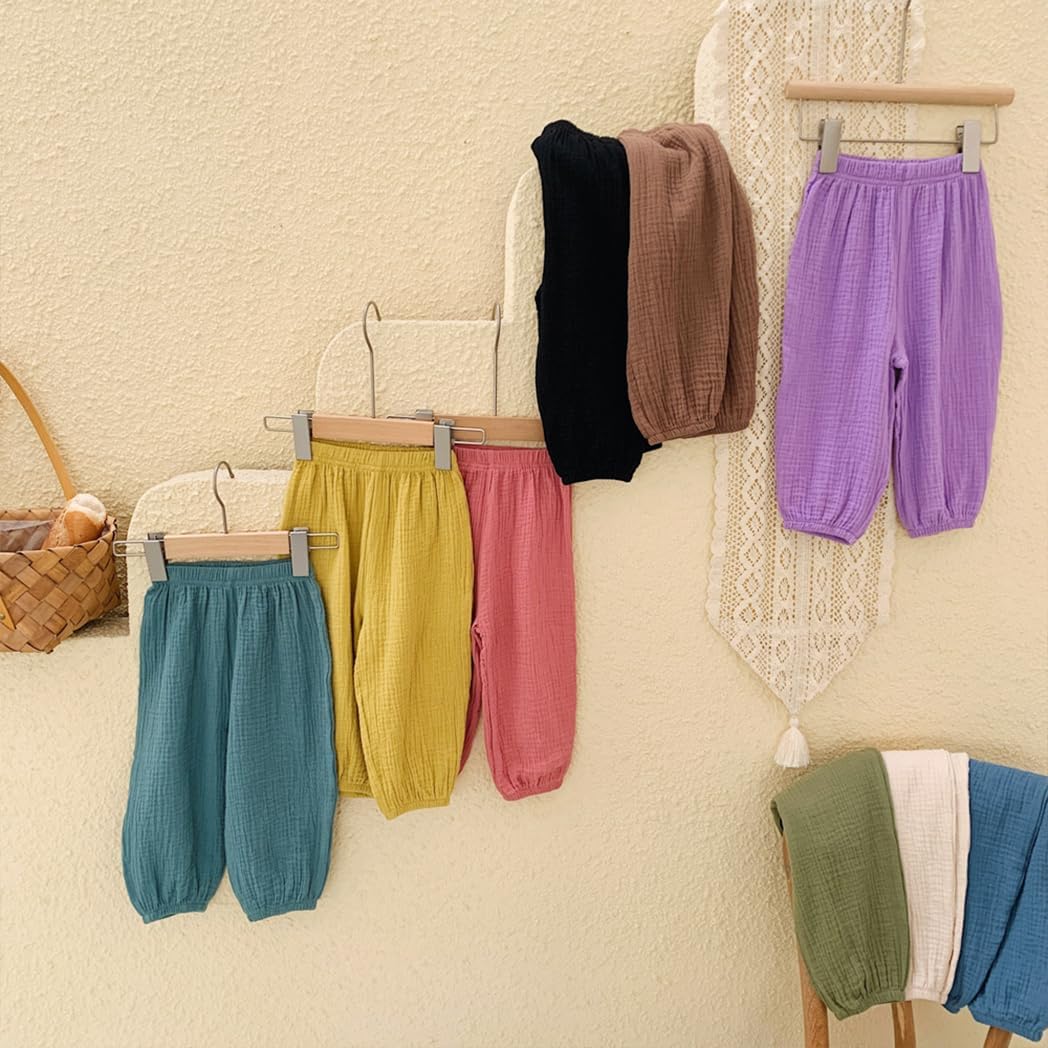 WEONEDREAM Toddler Girls Long Harem Pants Cotton Linen Baby Baggy Trousers Bloomers 2-7T - Image 3