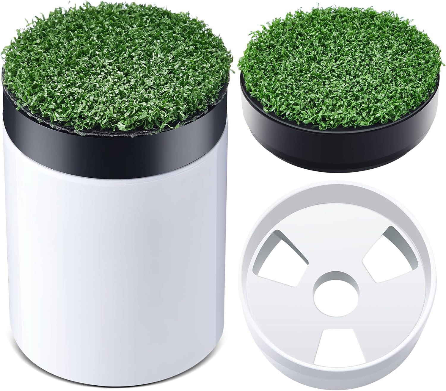 2 Sets Golf Hole Cup for Putting Green Golf Accessories for Backyard Practice with Plastic Hole Cups Cover for Base Enhanced Home Golfing Experience