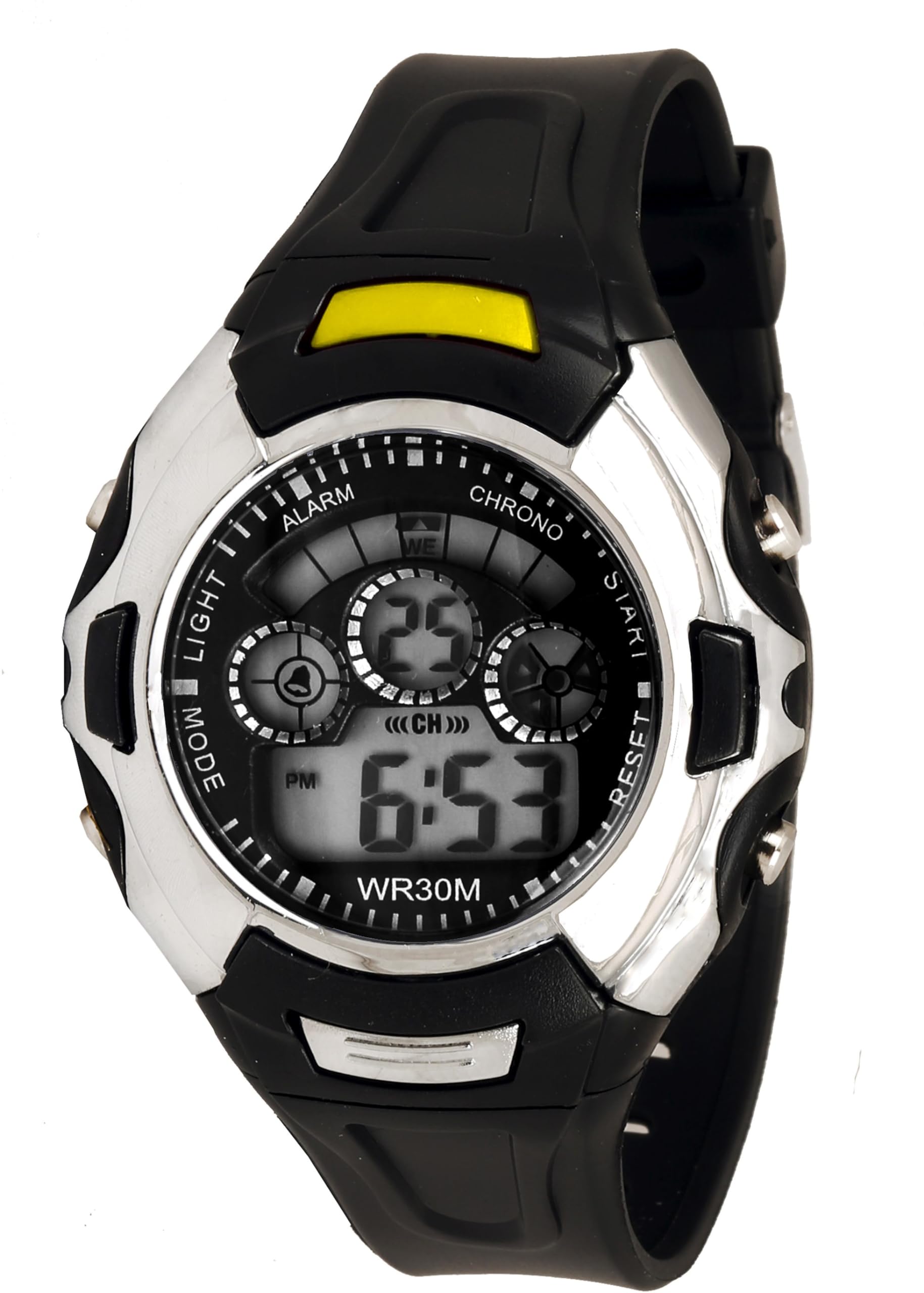 Time Up Digital Display Backlight Black Strap Watch for Kids-YS-MIN45-YELLOW (B07B4H9NZJ) Amazon Price History, Amazon Price Tracker