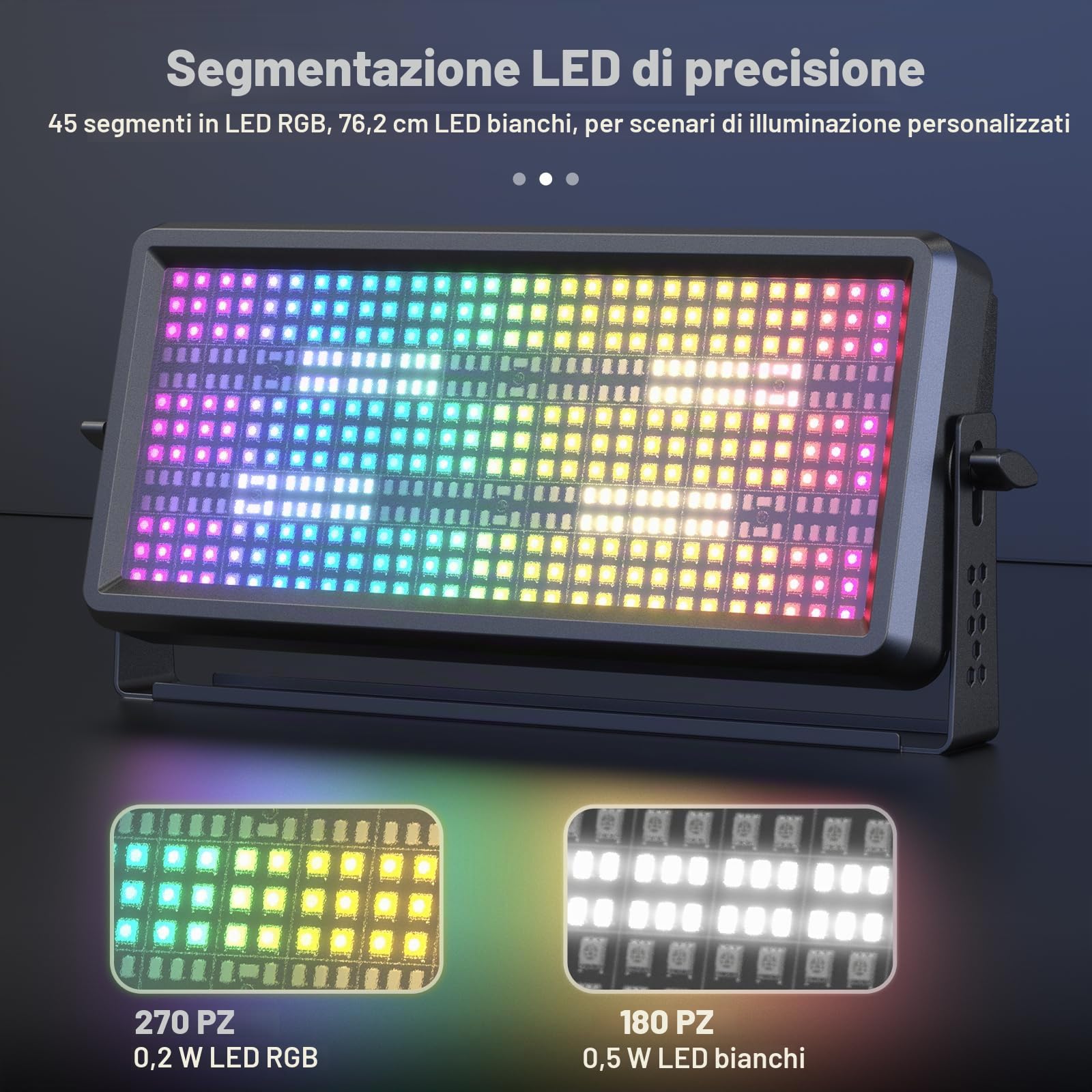 2PCS 120W LED Wallwasher Strobo Luce da Palco,Proiettore LED RGBW 4in1 Luci Discoteca con Telecomando,LED Stroboscopio Effetto Faretto Barra Luminosa per DJ Bar,Disco,Natale,Halloween,Feste,Matrimoni