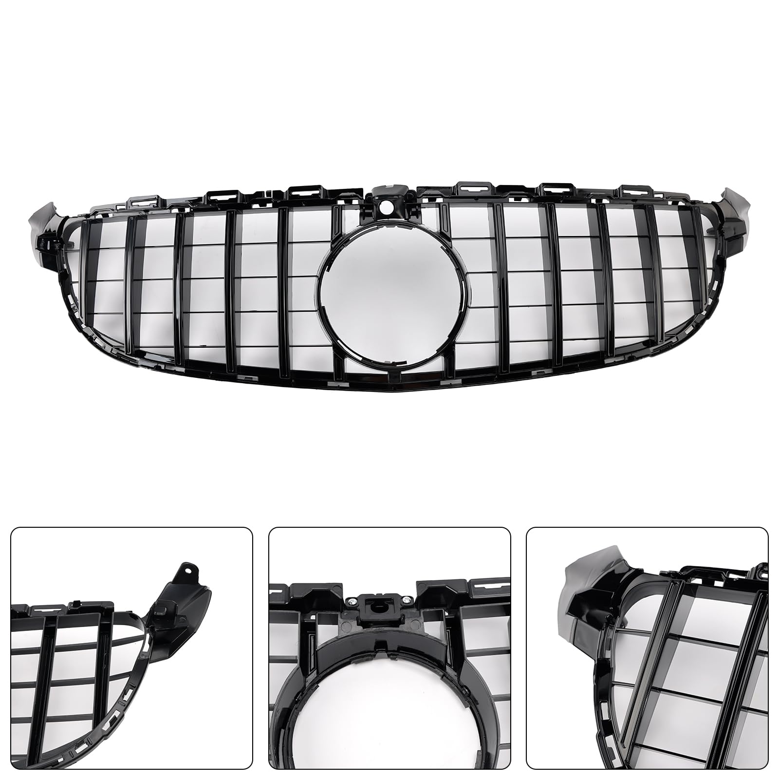 Grille de Pare-Chocs Avant Convient pour Mercedes Benz W205 C63 2015-2018 Pre-Facelift (No Logo)