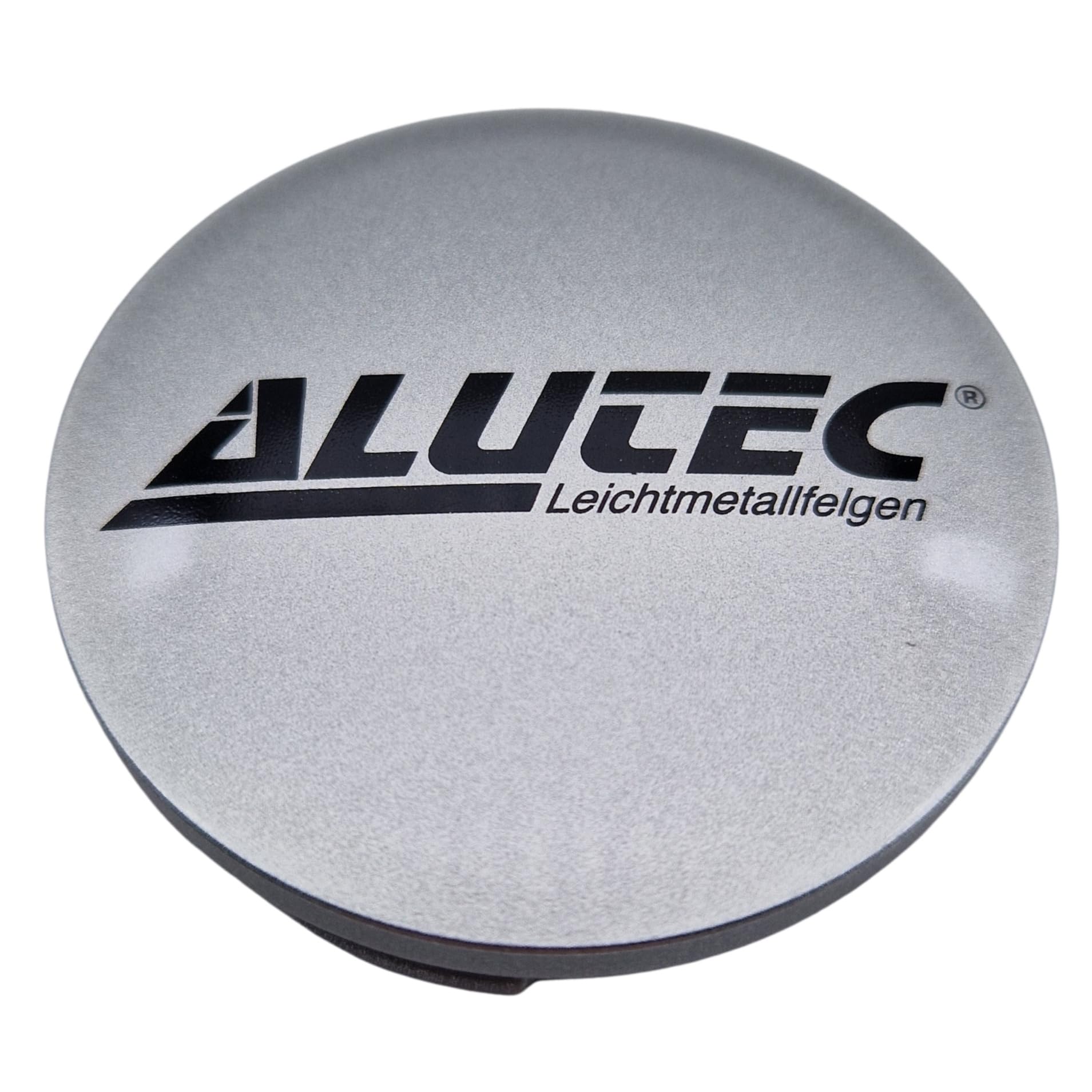 1 x Alutec zaślepka do piast 60 mm srebrna (N23) Logo czarne (ALH) - oryginalna zaślepka do felg/nasadka/pokrywka piasty