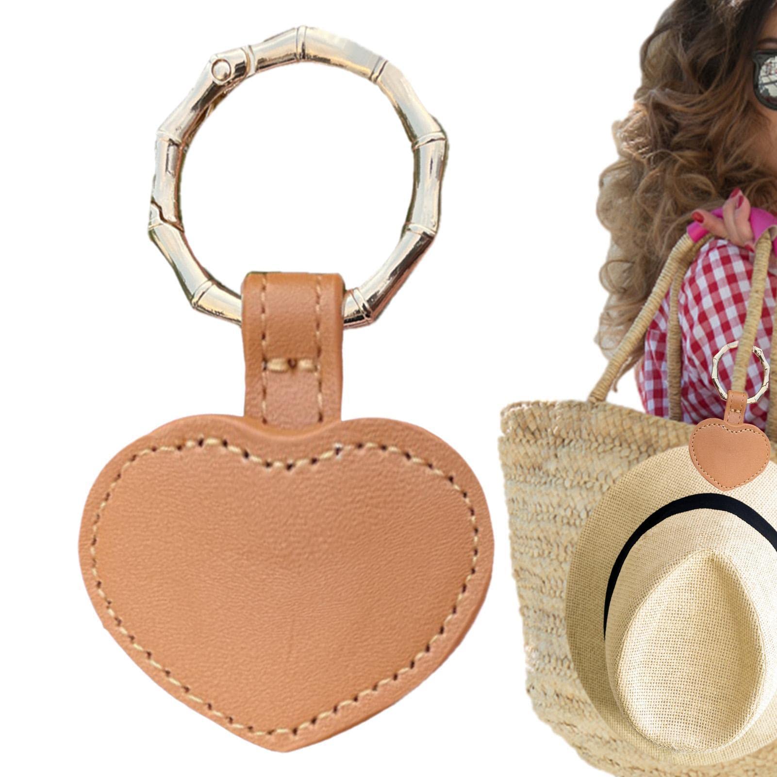 Dous Heart-Brown Stylish Hat Clip For Travel, Magnetic Hat Clip Retainer Clips Hat Holder Clip Heart Shape Practical Sun Hat Holder Bag Hat Clip Suitcase Backpack Outdoor Travel Accessory