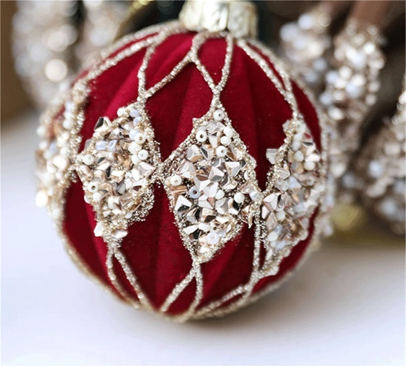 Baumschmuck Weihnachtsbaumschmuck Samtkugeln 12 Stück Kunststoff Bruchsicher for Aufhängen Weihnachtskugeln(Brown)