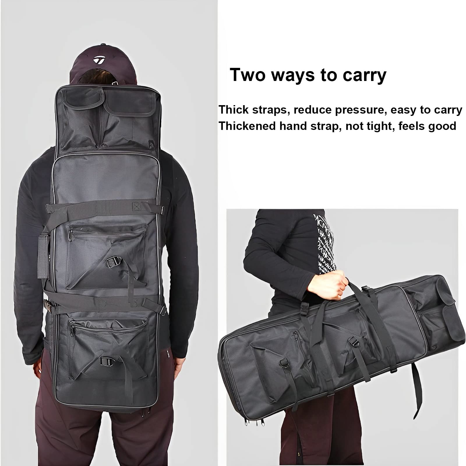 Bolsa táctica para Armas Armas largas, Bolsa Doble para Armas de 85/100/120 cm con Correa Ajustable para el Hombro, Estuche para Armas largas para Almacenamiento de Equipo de Caza