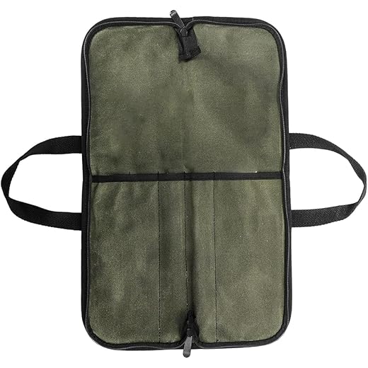 Jazzy Pearls Canvas Chef Roll Bag Green