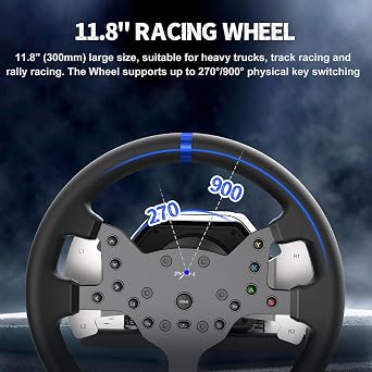 PXN V99 3.2Nm Force Feedback Gaming Steering Wheel 270-900 Degree, 11.8-inch, Hall 3-Pedal, H Shifter - Sim Racing Wheel for PC, PS4, Xbox One, Xbox Series X|S
