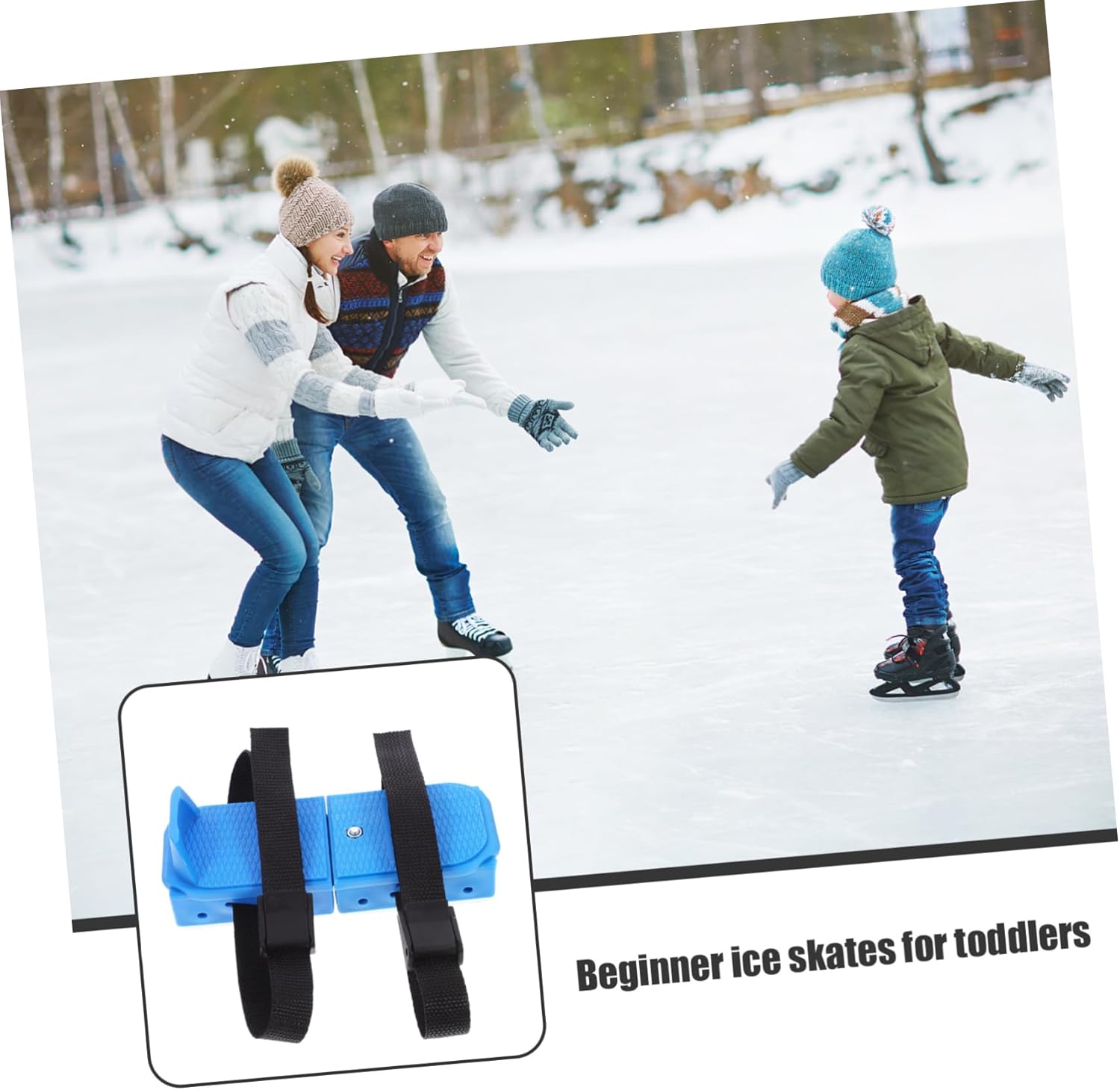 Skating Aid Shoes Ice Skates for Beginner Ice Skate Double Runner Ice Skates Adjustable Ice Skates for