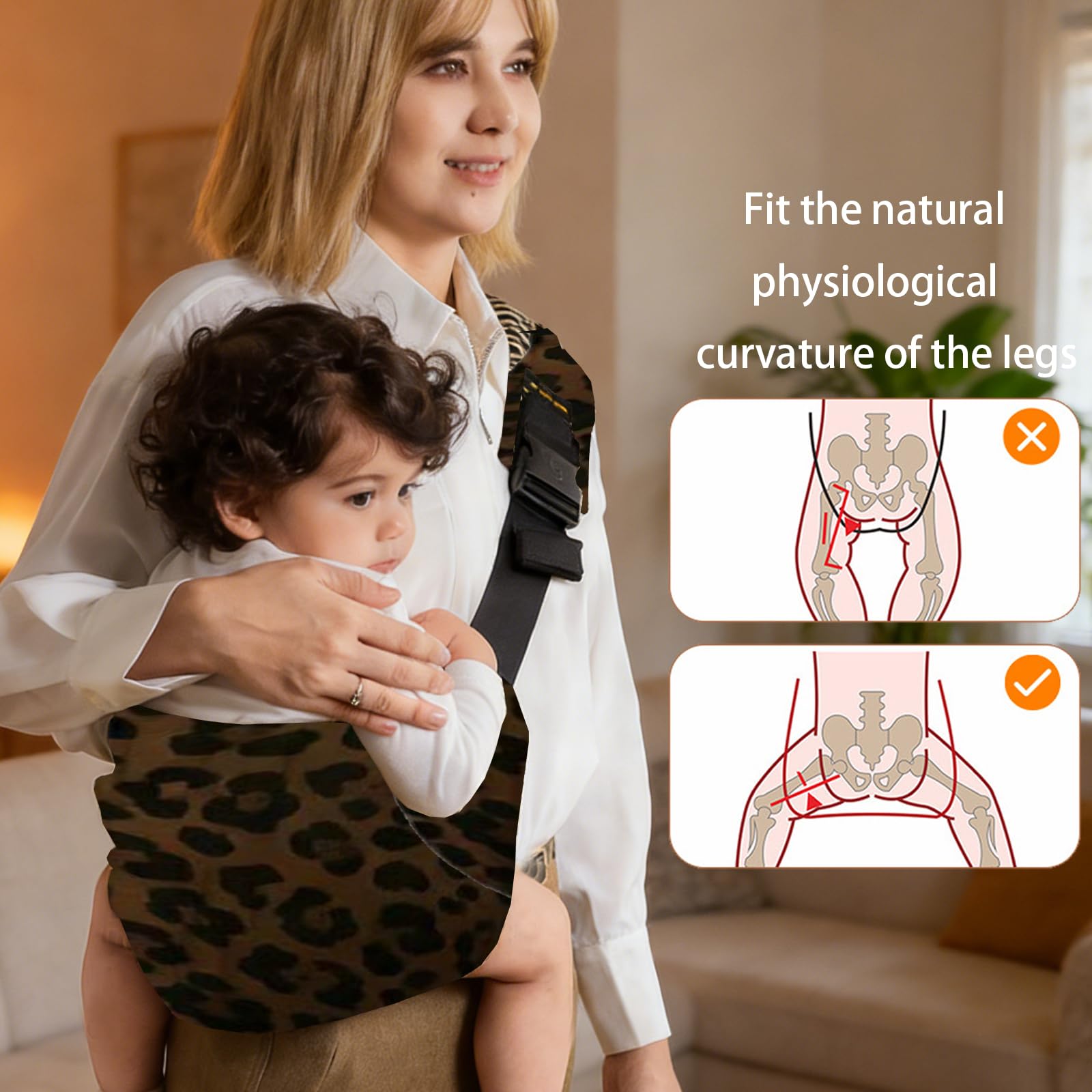 LUKIUP Fascia portabebè per neonati, Tracolla regolabile, Fascia portabebè laterale, Fascia ergonomica per neonati, per neonati, bambini piccoli fino a 20 kg (B)