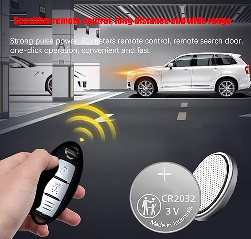 Miniatura 3 de uuam CR2032 2032 - Carcasa de repuesto para llavero remoto CR2032 2032 para Nissan (2007-2022+) 370Z Altima Armada GT-R Kicks Leaf Maxima Murano