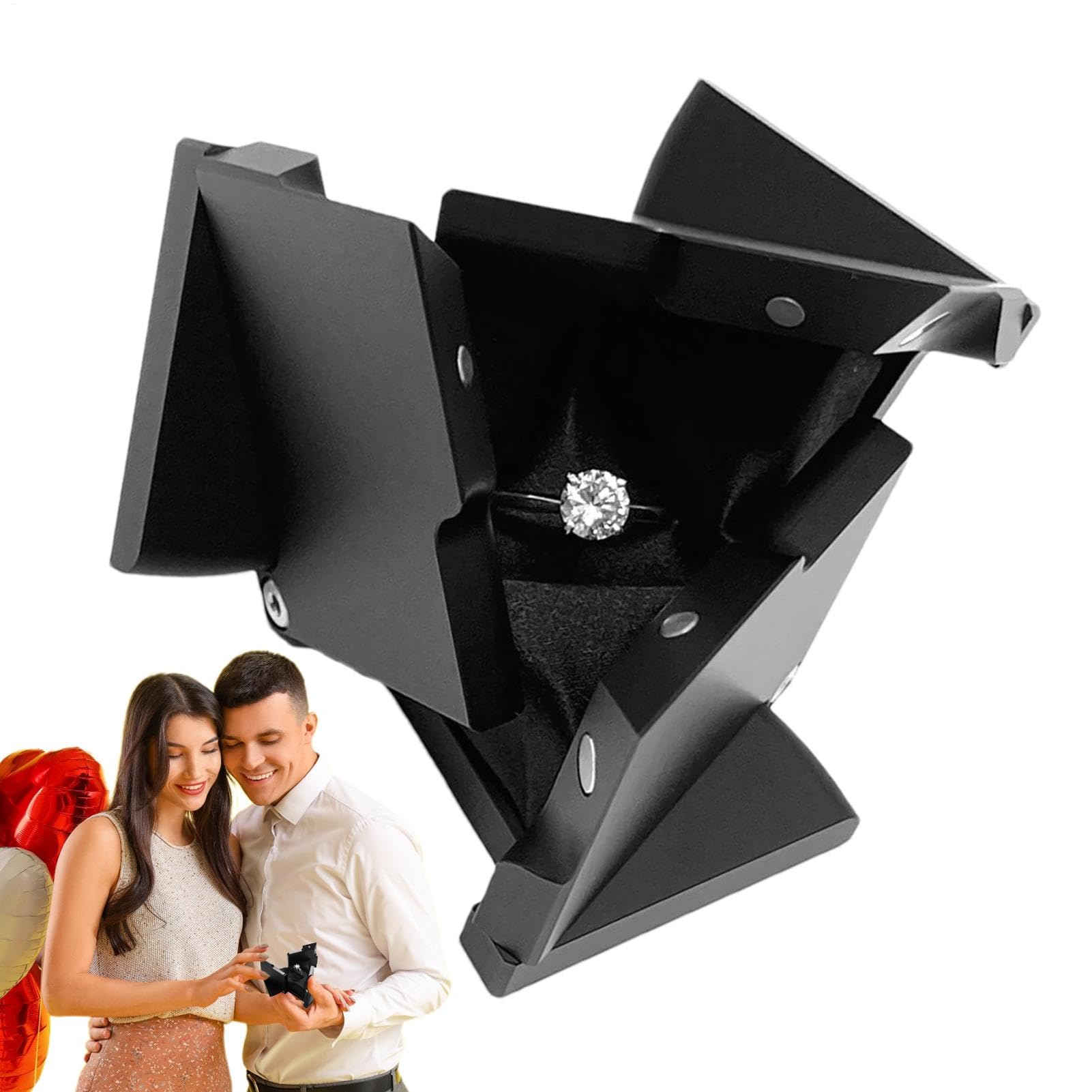Sortijas Día Boda Dinámica De Anillos Cubo, Joyero Para Mujer | Kinetacubes Hombres Adultos Familia Amigos Almacenamiento Hogar Año Nuevo Chino San Valentín Boda Propuesta