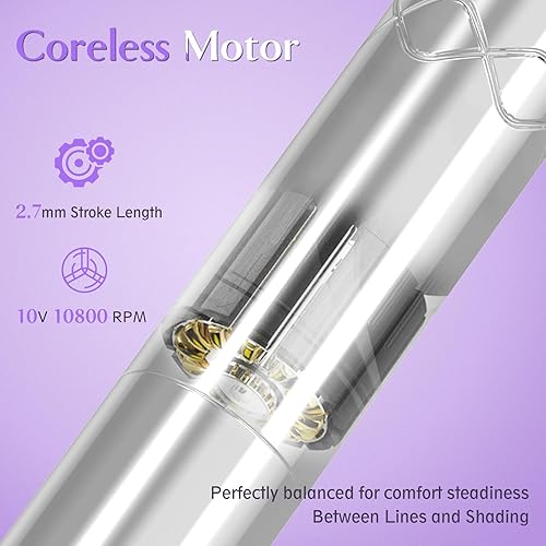 Miniatura 5 de EZ Tattoo Kit - Kit de máquina de tatuaje completo con máquina de tatuaje de maquillaje permanente con 3 piezas de energía de batería para