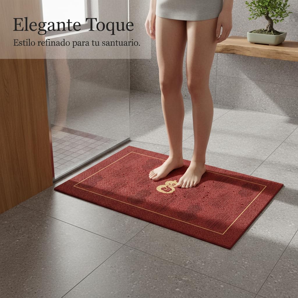 Tappeto da Bagno Antiscivolo, Zucca propizia, 80x120cm | Gommatura posteriore, Tappeto asciugatura rapida, Per bagni moderni, Per proprietari casa