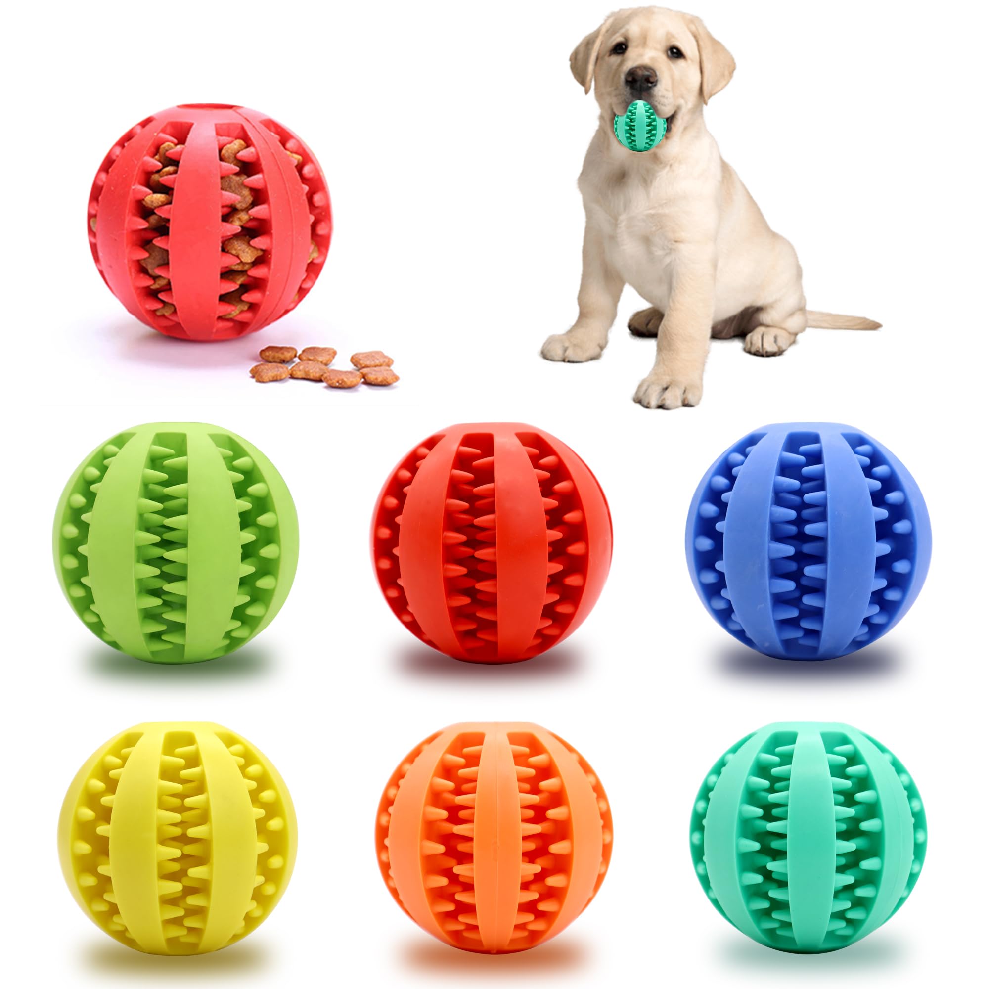 Interactive Dog Treat Ball Toys for Aggressive Chewers Teething Toys to Keeping Them Busy Dogs Balls Food Treats