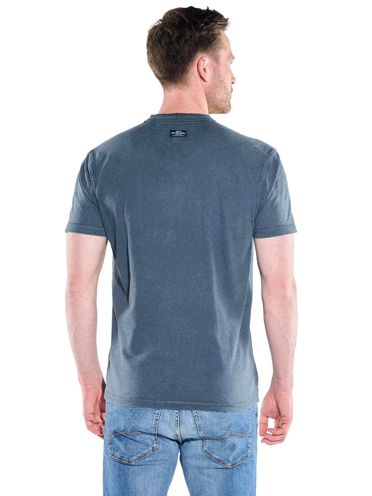 Herren Henley T-Shirt mit Knopfleiste, Indigoblau