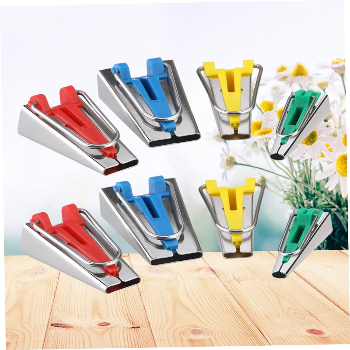 PLAFOPE 8pcs Bias Tape Maker Set for Sewing Quilting DIY Fabric Binding Tool for Creating Custom Bias Tapes Durable Material for Long-Term Use