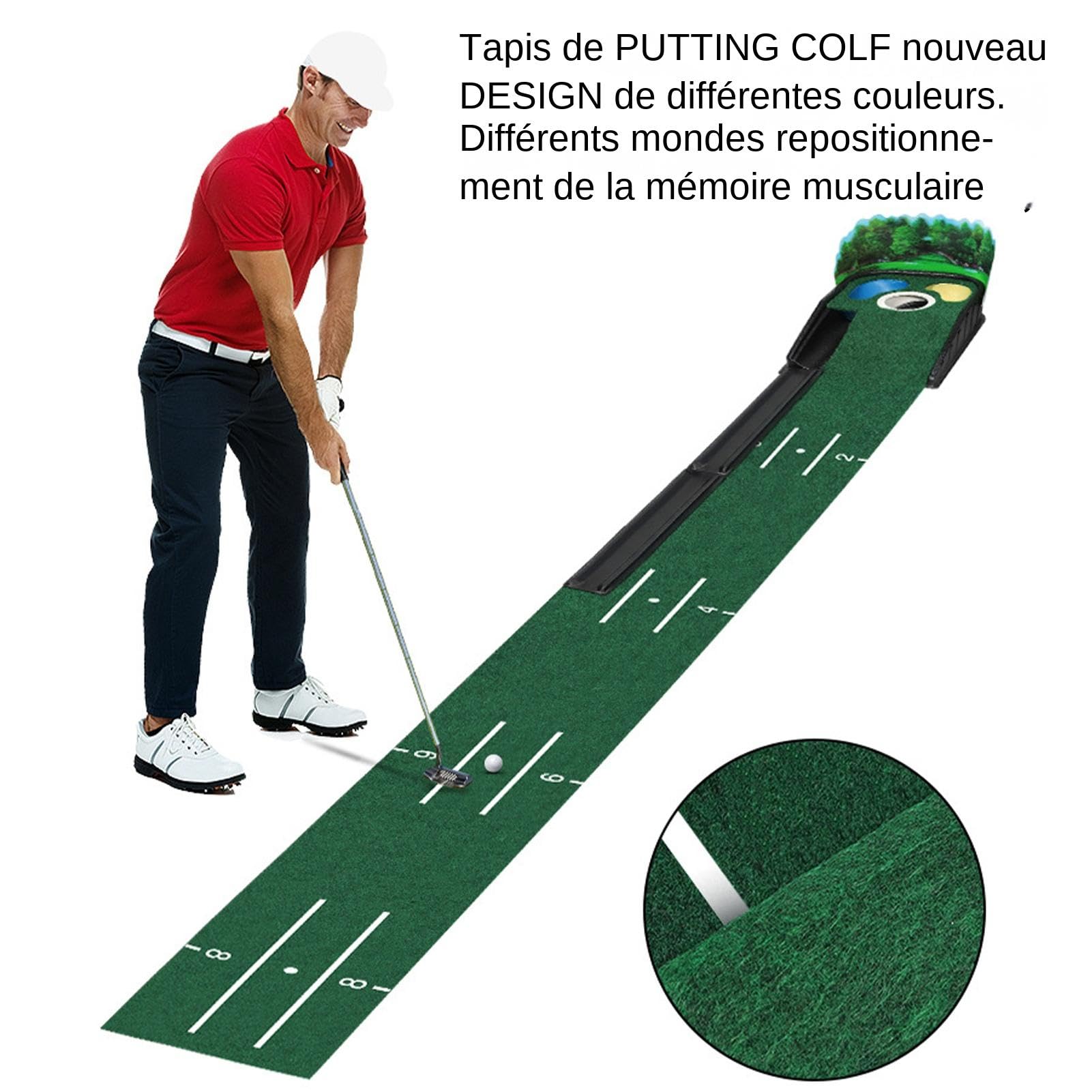 Tapis de putting de golf, vert de putting intérieur et extérieur | Green de golf intérieur Tech,Base en bois massif de velours, utilisation intérieure et extérieure, accessoires de golf luxueux pour h